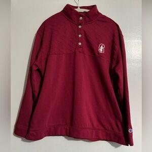 Champion Maroon Quarter Button Up Stanford Sweater